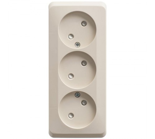 Этюд Кремовый О/У Розетка 3-ая без заземления со шторками 16А 250B  PA16-010K  SE
