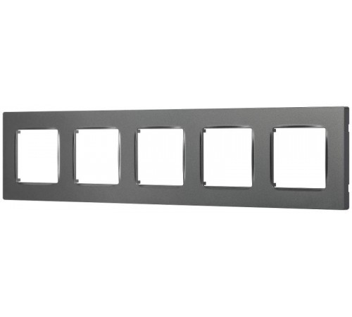 Рамка для розеток и выключателей  Серия 12 12-5205-12 на 5 поста, Классик, графит  Б0067784  ЭРА