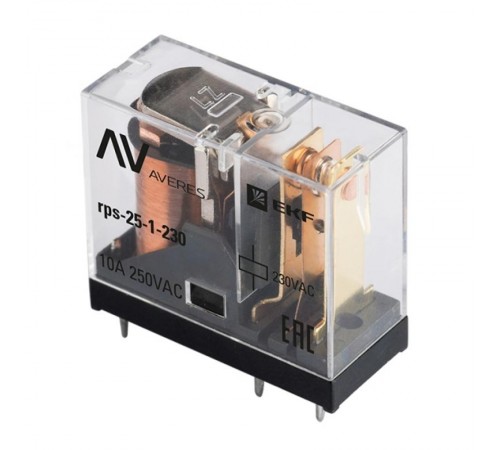 Реле промежуточные РП slim 25/1 10A 230В AC EKF AVERES   rps-25-1-230   EKF