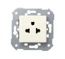 Розетка с заземлением евро-американского стандарта 2Р+Е 16A 250В цвета слоновая кость S27  27439-32  Simon