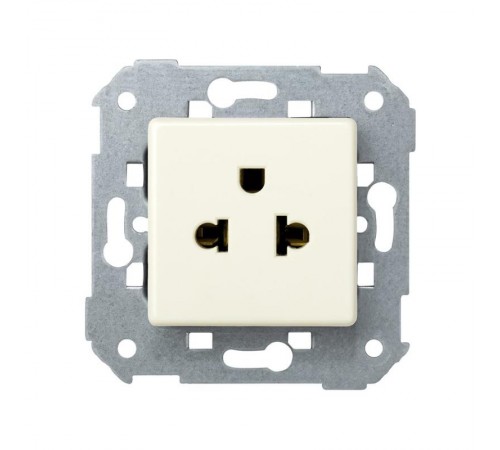 Розетка с заземлением евро-американского стандарта 2Р+Е 16A 250В цвета слоновая кость S27  27439-32  Simon