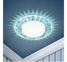 Светильник точечный декоративный DK LD24 BL/WH cо светодиодной подсветкой Gx53, голубой (50/800)  Б0029633  ЭРА
