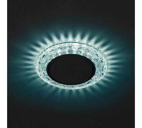 Светильник точечный декоративный DK LD24 BL/WH cо светодиодной подсветкой Gx53, голубой (50/800)  Б0029633  ЭРА