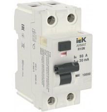 Выключатель дифференциальный (УЗО) R10N 2P 80А 30мА тип AC ARMAT  AR-R10N-2-080C030  IEK