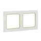 Стокгольм Рамка 2-местная белая с линией цвета зеленый PROxima  EXM-G-303-20  EKF
