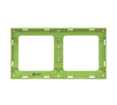 Стокгольм Рамка 2-местная белая с линией цвета зеленый PROxima  EXM-G-303-20  EKF