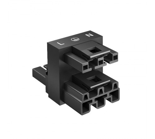 Соединитель распределительный WINSTA MIDI (1 вход - 2 выхода, L-PE-N) полиамид черный  6108970  OBO Bettermann