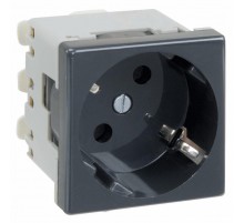 Simon Connect Розетка с/з 2P+E, модуль К45, безвинтовой зажим,16А, 250В, графит  K11-14  Simon