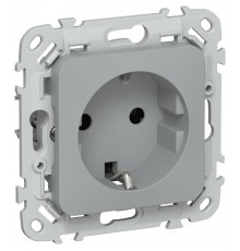 FLITE Розетка с заземлением без шторок 16А РС11-0-ФлС серый  FI-R11-16-K03  IEK