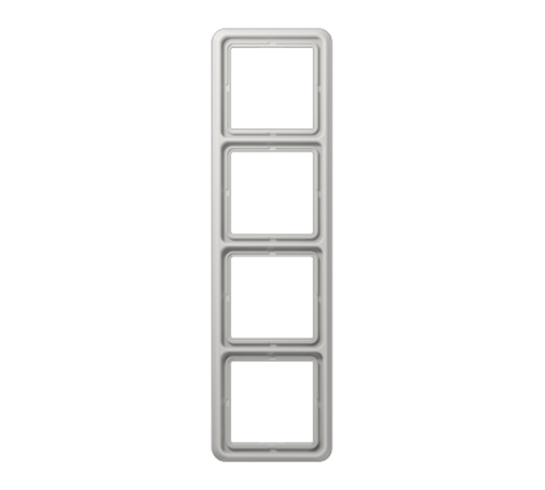 Рамка для вертикальной и горизонтальной установки ударопрочная, 4-кратная; светло-серая  CD584WULG  Jung
