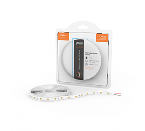 Лента светодиодная Basic LED 5050/60 12V 10W/m 700lm/m 3000K 10mm IP20 1m 1/100  BT033  Gauss