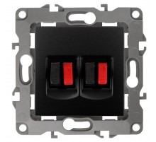 Розетка аудио двойная 12-3112-05    антрацит  Б0027465  ЭРА