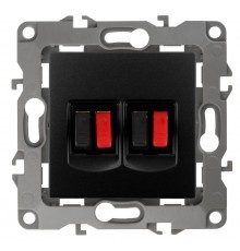 Розетка аудио двойная 12-3112-05    антрацит  Б0027465  ЭРА