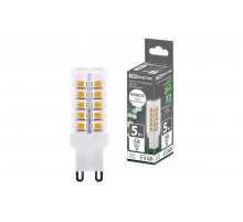 Лампа светодиодная G9-5 Вт-230 В-6500 К, SMD, 16x49 мм  SQ0340-0224  TDM