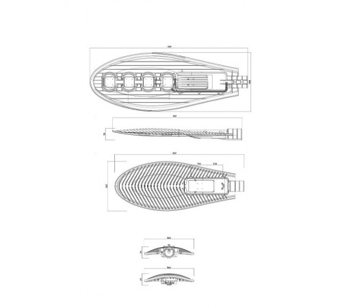 Светильник светодиодный консольный уличный ДКУ SPP-5-200-5K-W  200Вт 30000лм 5000К КСС "Ш-aб" IC-COB 48-60мм (1)  Б0043670  ЭРА