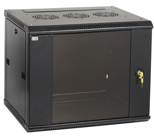 Шкаф LINEA W 6U 600x600 мм дверь стекло в сборе, RAL9005  LWR5-06U66-G  ITK