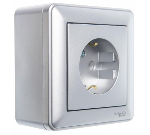 W59 Матовый хром Коробка 1-ая подъемная для наружного монтажа с рамкой  KP-152-58  SE