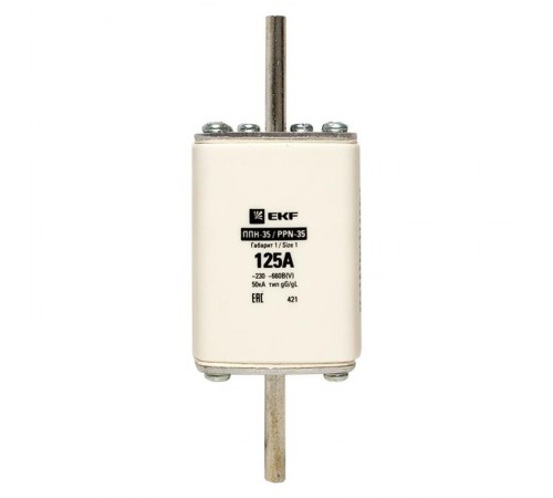 Плавкая вставка ППН-35 250/125А габарит 1  fus-35/250/125  EKF
