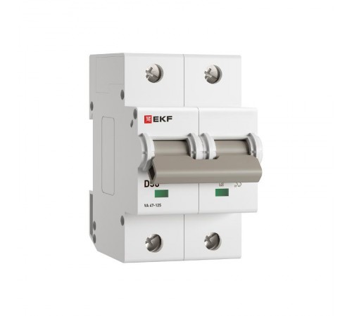 Выключатель автоматический ВА 47-125 2P 50А (D) 15кА PROXIMA   mcb47125-2-50D  EKF