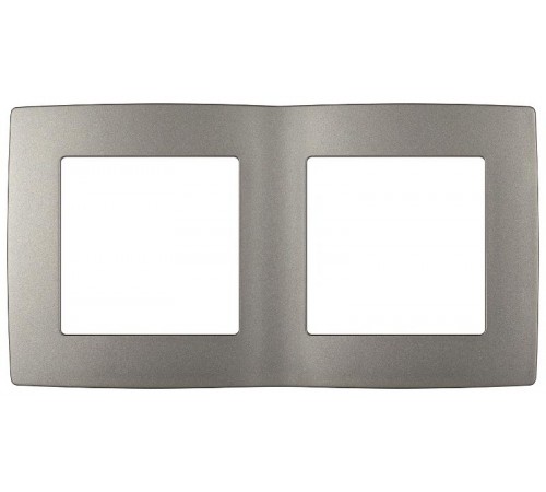 Рамка для розеток и выключателей ЭРА Серия 12 12-5002-16 на 2 поста, титан   Б0065737  ЭРА