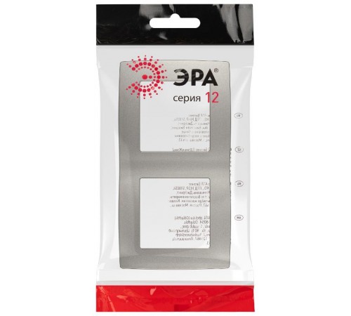 Рамка для розеток и выключателей ЭРА Серия 12 12-5002-16 на 2 поста, титан   Б0065737  ЭРА