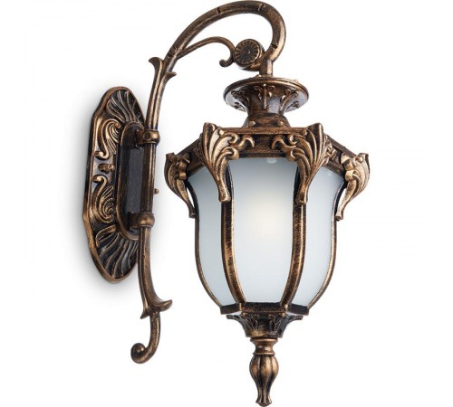 Светильник садово-парковый PL4042 60W 230V E27 270*175*410мм черное золото (на стену вниз)  11422  FERON