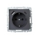 BRITE Розетка с заземлением со шторками 16А с USB A+C 18Вт РЮш11-1-БрГ графит  BR-R14-16-U22-018-K53  IEK