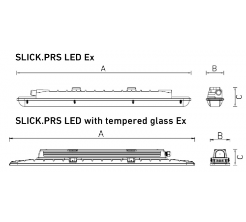 Светильник светодиодный взрывозащищенный ДСП SLICK.PRS LED 50 with driver box / tempered glass/ Ex 50Вт 5000K IP66  1631002140  Световые Технологии