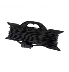 Удлинитель-шнур на рамке ПВС 2х0.75, 40 м, б/з, 6 А, 1300 Вт, IP20, черный (Сделано в России)  11-7104  PROconnect