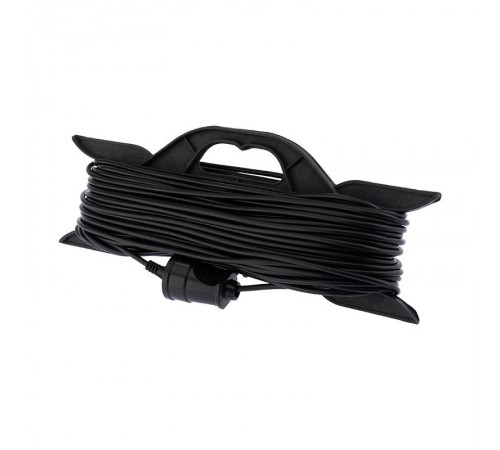 Удлинитель-шнур на рамке ПВС 2х0.75, 40 м, б/з, 6 А, 1300 Вт, IP20, черный (Сделано в России)  11-7104  PROconnect