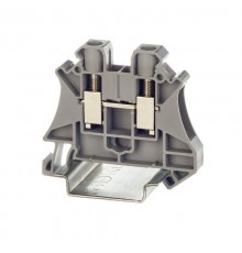 Клемма проходная, винтовой зажим, 2 точки подключения, 6 кв.мм, серая  TUR-6  DKC