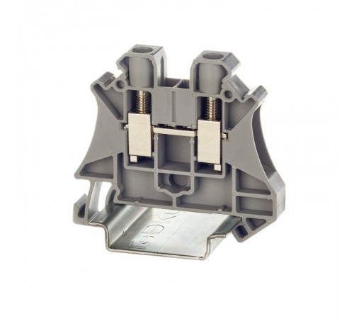 Клемма проходная, винтовой зажим, 2 точки подключения, 6 кв.мм, серая  TUR-6  DKC