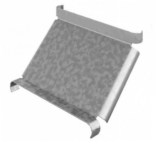 Крышка к угловому соединителю внутреннему к лотку УЛ 400, толщ. 1,5 мм, Сендзимир цинк, 021249  КУСВНР90-400-1,5-СЦ   Ostec