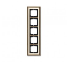 Рамка 5-постовая, серия Династия, Латунь античная, белое стекло  1754-0-4584   2CKA001754A4584  ABB