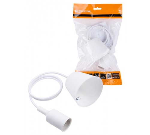 Патрон пластиковый Е27 с подвесом 1 м, белый TDM  SQ0335-0061  TDM