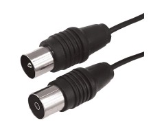 ВЧ кабель, ТВ гнездо - ТВ штекер, длина 5 метров, чeрный  17-5014  REXANT