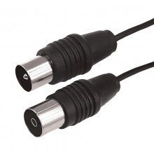 ВЧ кабель, ТВ гнездо - ТВ штекер, длина 5 метров, чeрный  17-5014  REXANT