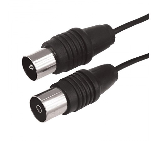 ВЧ кабель, ТВ гнездо - ТВ штекер, длина 5 метров, чeрный  17-5014  REXANT