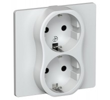 FLITE Розетка 2-ая с заземлением без шторок 16А РС12-0-К-ФлЖ жемчуг  FI-R21C-16-K36  IEK