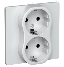 FLITE Розетка 2-ая с заземлением без шторок 16А РС12-0-К-ФлЖ жемчуг  FI-R21C-16-K36  IEK