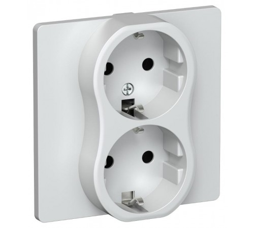 FLITE Розетка 2-ая с заземлением без шторок 16А РС12-0-К-ФлЖ жемчуг  FI-R21C-16-K36  IEK