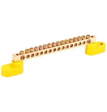 Шина PE "земля" на двух угловых изоляторах ШНИ-6х9-16-У2-Ж  YNN10-69-16C2-K05  IEK