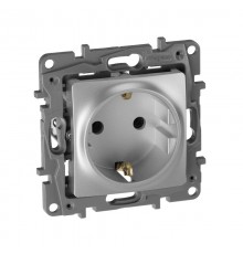 Etika Алюминий Розетка с заземлением, винтовые клеммы, 16А, 250 В  672421  Legrand