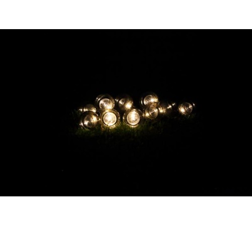 Светильник садовая гирлянда 10 подсвечиваемых светодиодами лампочек ERAGS08-06 длина 3,8 м, IP44 питание от солнечной батареи  Б0038506  ЭРА