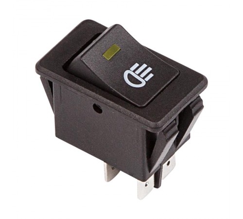 Выключатель клавишный 12V 35А (4с) ON-OFF с желтой LED подсветкой  36-4442  REXANT