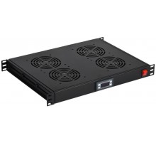 Модуль вентил. 1U с цифр. термостатом 4 вент. черный  FM05-1U4TS-R  ITK