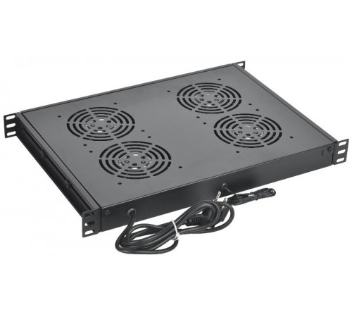 Модуль вентил. 1U с цифр. термостатом 4 вент. черный  FM05-1U4TS-R  ITK