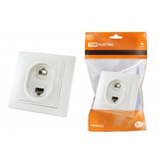 Розетка телефонная RJ11 + компьютерная RJ45 белая "Таймыр"   SQ1814-0023  TDM