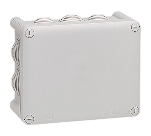 Коробка прямоугольная - 180x140x86 - Программа Plexo - IP 55 - IK 07 - серый - 10 кабельных вводов - 750 °C  092052  Legrand