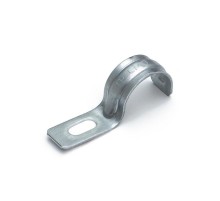 Скоба металлическая однолапковая усиленная противопожарная СМОУ d19-20 мм  (100шт/1200шт уп/кор)  PR13.02401  Промрукав